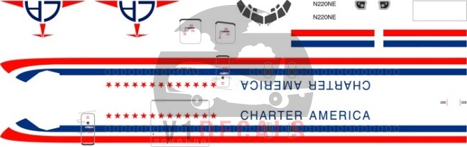 Charter America Boeing 727 --Boeing 727-100 Decal