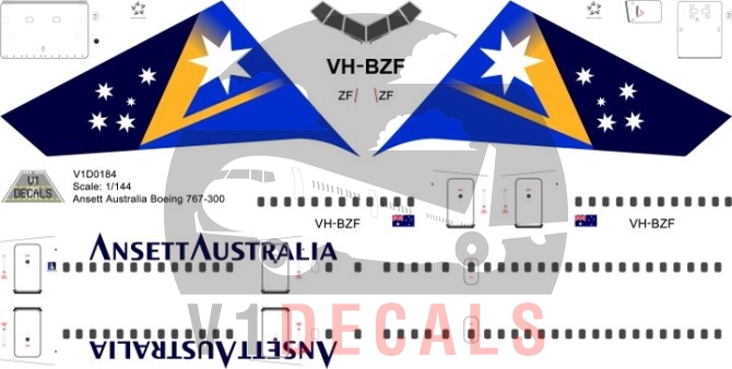 Ansett Australia -Boeing 767-300 Decal
