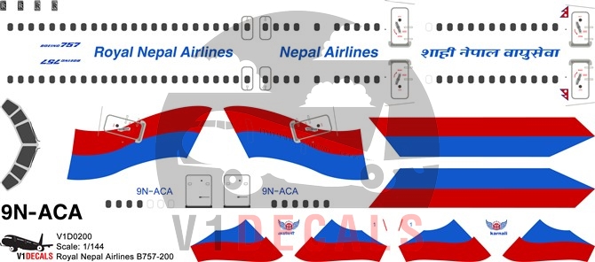 Royal Nepal Airlines, Nepal Airlines -Boeing 757-200 Decal