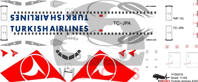 Turkish Airlines Airbus A320 Decal