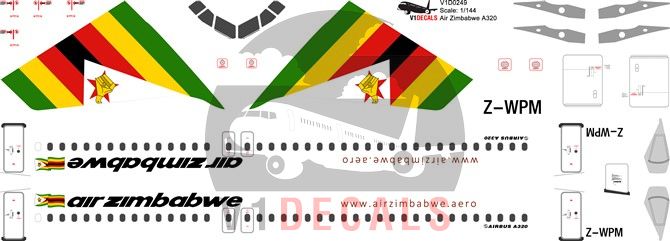 Air Zimbabwe Airbus A320 Decal