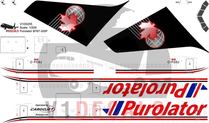 Cargojet, Purolator -Boeing 767-300 Decal