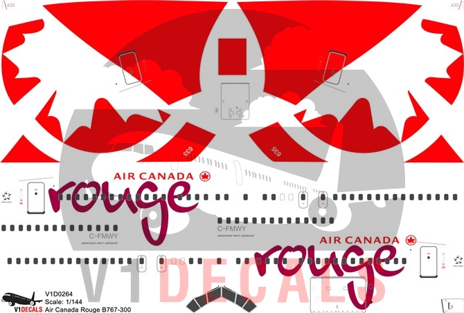 Air Canada Rouge -Boeing 767-300 Decal