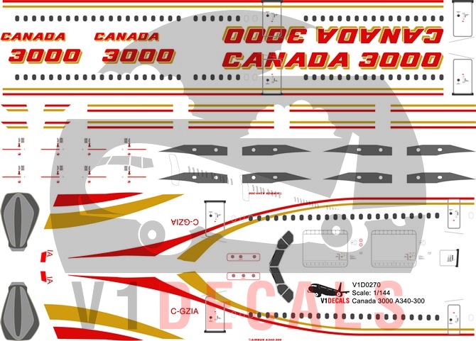 Canada 3000 -Airbus A340-300 Decal