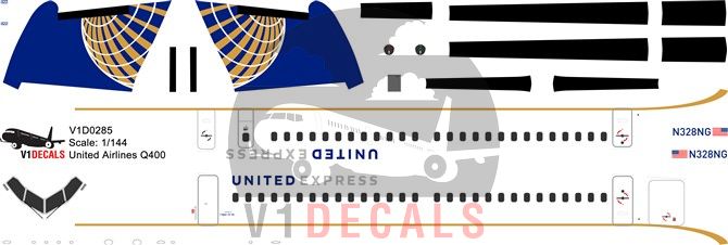 United Airlines Bombardier Dash 8-Q400 Decal