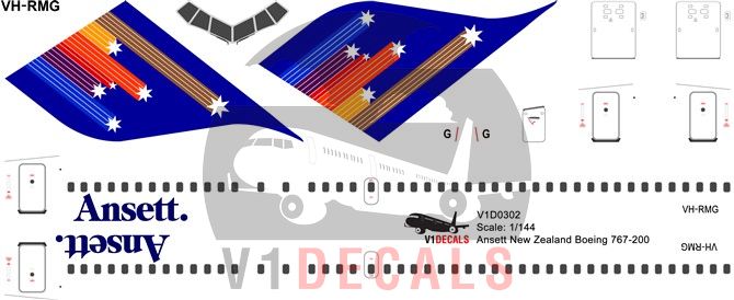 Ansett Australia Boeing 767-200 Decal