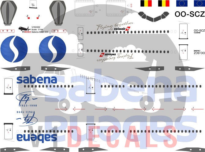 Sabena -Airbus A340-300 Decal