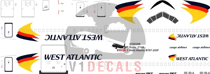 West Atlantic -Boeing 767-200 Decal