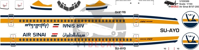 Air Sinai -Boeing 737-200 Decal