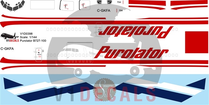 Purolator Boeing 727-100 Decal