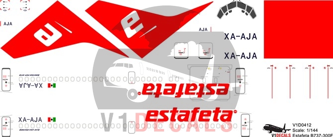 Estafeta -Boeing 737-300 Decal