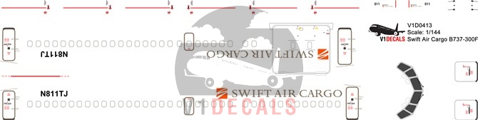 Swift Air Cargo -Boeing 737-300 Decal