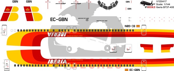 Iberia -Boeing 737-400 Decal