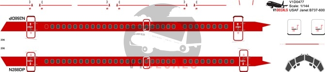 United States Air Force USAF -Boeing 737-600 Decal