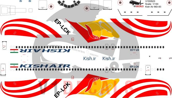 Kish Air McDonnell Douglas MD-80 Decal