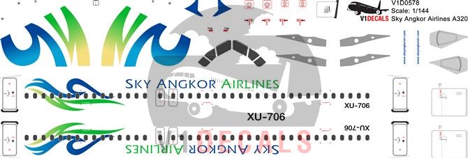 Sky Angkor Airlines Airbus A320 Decal