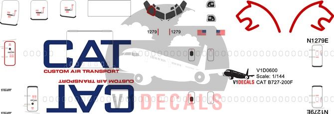 Custom Air Transport CAT Boeing 727-200 Decal