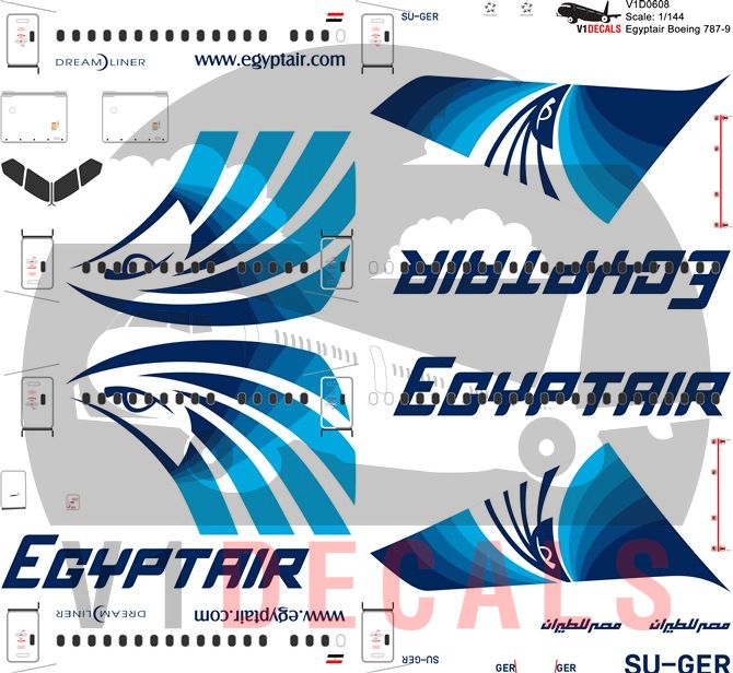 Egyptair Boeing 787-9 Decal