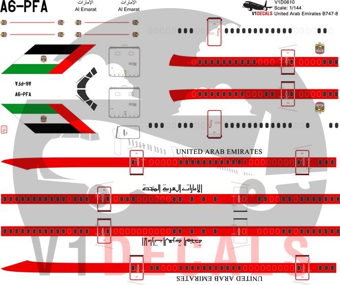 United Arab Emirates Boeing 747-8 Decal