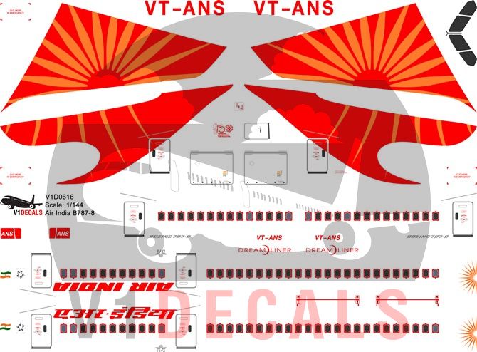 Air India Boeing 787-8 Decal