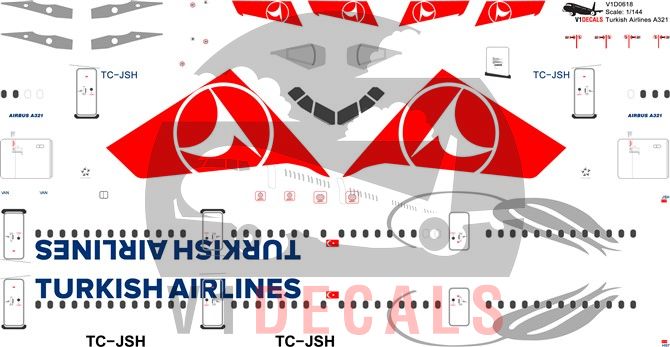 Turkish Airlines Airbus A321 Decal