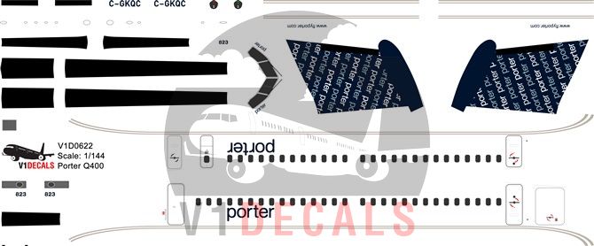 Porter Airlines Bombardier Dash 8-Q400 Decal