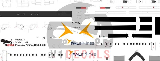 PAL Provincial Airlines DeHavilland Dash 8-300 Decal