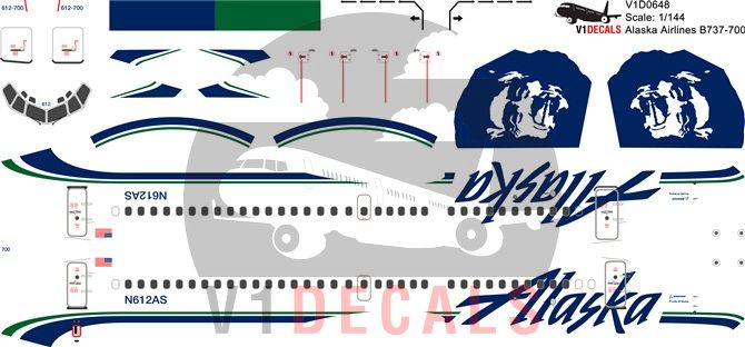 Alaska Airlines Boeing 737-700 Decal