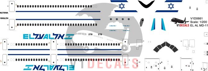 EL AL Israel Airlines, World Airways McDonnell Douglas MD-11 Decal