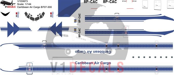 Caribbean Air Cargo Boeing 707-300 Decal