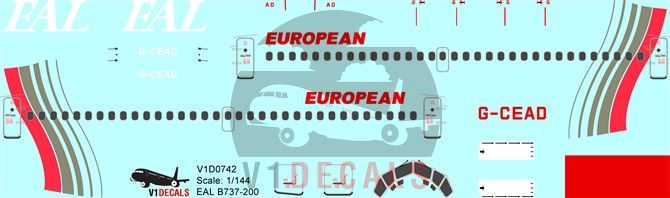 European Aircharter EAL Boeing 737-200 Decal