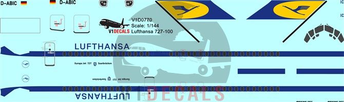 Lufthansa Boeing 727-100 Decal