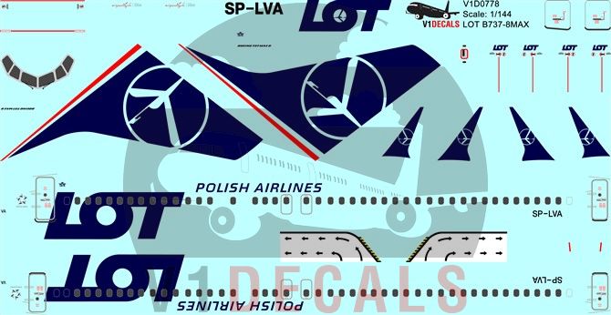 LOT Polish Airlines Boeing 737-8 MAX Decal