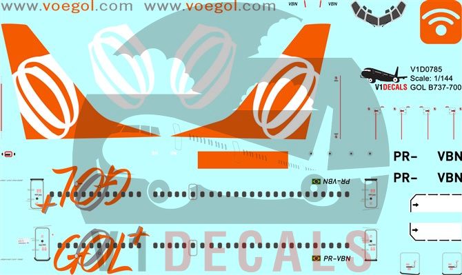 GOL Transportes Aereos Boeing 737-700 Decal