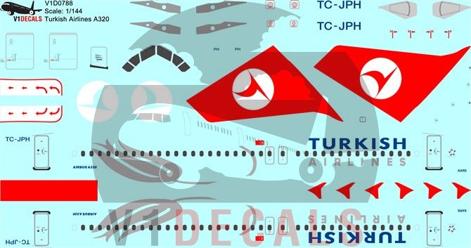 Turkish Airlines Airbus A320 Decal