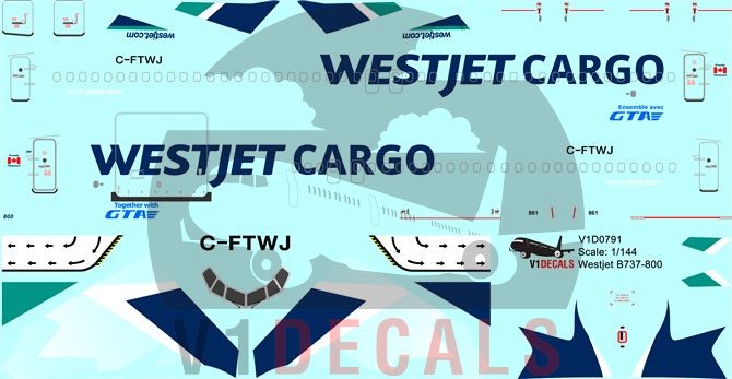 Westjet Cargo Boeing 737-800 Decal