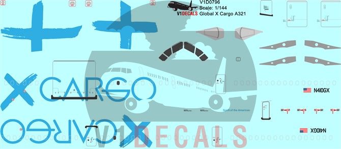 Global X Cargo Airbus A321 Decal