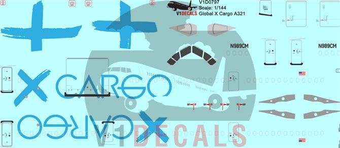 Global X Cargo Airbus A321 Decal